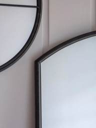 Frida Large Arched Window Metal Frame Wall Mirror, 160 x 90cm, Black - thumbnail 3