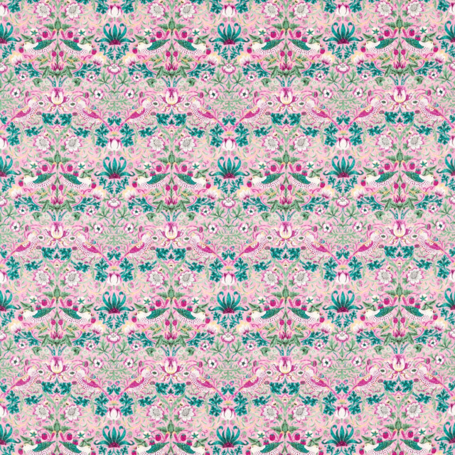 Morris & Co. Strawberry Thief Made to Measure Curtains or Roman Blind, Miami Strip - image 1