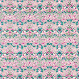 Morris & Co. Strawberry Thief Made to Measure Curtains or Roman Blind, Miami Strip - thumbnail 1