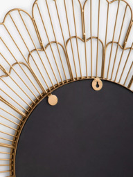 John Lewis Fleur Metal Frame Round Wall Mirror, 81cm, Gold - thumbnail 3