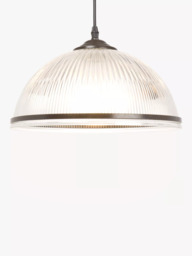 John Lewis Tristan Ribbed Glass Pendant Ceiling Light, Bronze - thumbnail 4