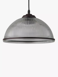 John Lewis Tristan Ribbed Glass Pendant Ceiling Light, Bronze - thumbnail 3
