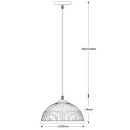 John Lewis Tristan Ribbed Glass Pendant Ceiling Light, Bronze - thumbnail 5
