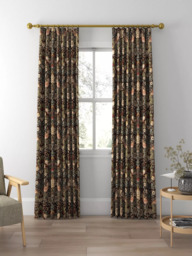 Morris & Co. Strawberry Thief Made to Measure Curtains or Roman Blind, Chocolate/Slate - thumbnail 3