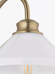 John Lewis Tula Opaline Wall Light, Matt Antique Brass - thumbnail 6