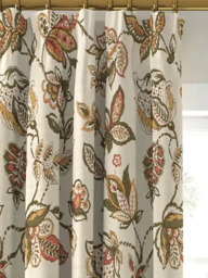 John Lewis Cordelia Floral Weave Pair Lined Pencil Pleat Curtains - thumbnail 1