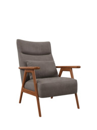 John Lewis Hendricks High Back Accent Chair, Leather, Dark leg