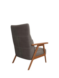 John Lewis Hendricks High Back Accent Chair, Leather, Dark leg - thumbnail 4
