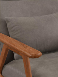 John Lewis Hendricks High Back Accent Chair, Leather, Dark leg - thumbnail 6
