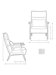 John Lewis Hendricks High Back Accent Chair, Leather, Dark leg - thumbnail 2