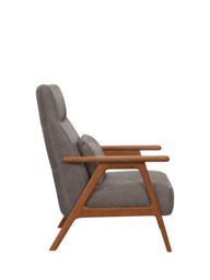 John Lewis Hendricks High Back Accent Chair, Leather, Dark leg - thumbnail 3
