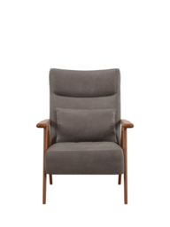 John Lewis Hendricks High Back Accent Chair, Leather, Dark leg - thumbnail 5