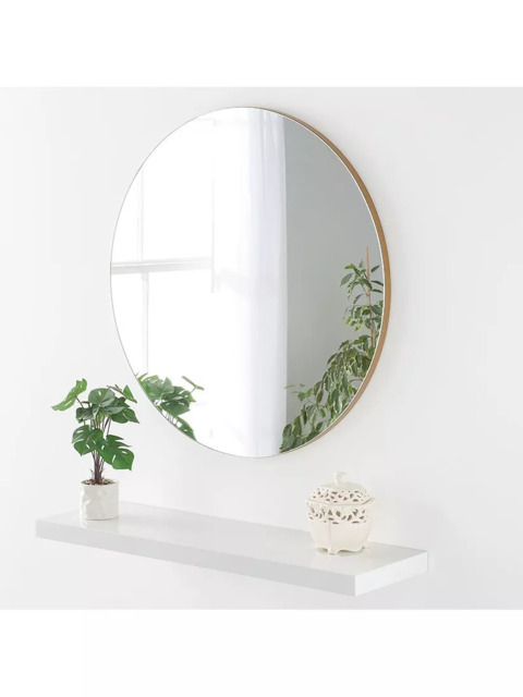 Yearn Delicacy Round Wood Frame Wall Mirror - image 1