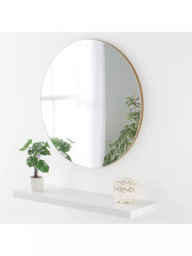 Yearn Delicacy Round Wood Frame Wall Mirror