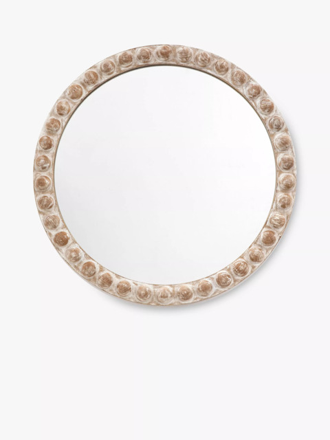Gallery Direct Aspen Wood-Effect Round Wall Mirror, Natural - image 1