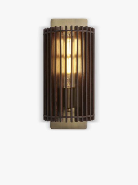 Industville Rift Wood Wall Light, Dark Brown/Brass - image 1
