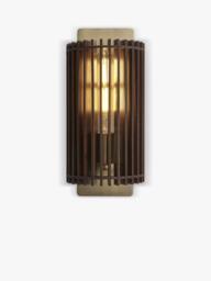Industville Rift Wood Wall Light, Dark Brown/Brass - thumbnail 1