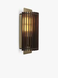 Industville Rift Wood Wall Light, Dark Brown/Brass - thumbnail 5