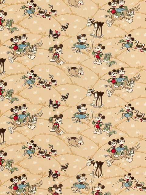 Disney Home x Sanderson Mickey & Minnie Made to Measure Curtains or Roman Blind, Butterscotch - image 1