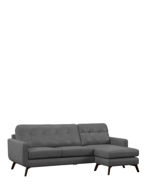 John Lewis Barbican RHF Chaise Leather Sofa, Dark Leg - image 1