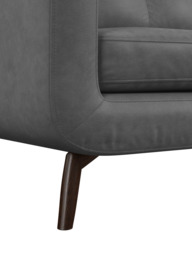 John Lewis Barbican RHF Chaise Leather Sofa, Dark Leg - thumbnail 6