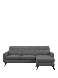 John Lewis Barbican RHF Chaise Leather Sofa, Dark Leg - thumbnail 5