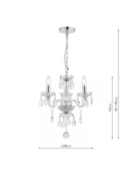 Laura Ashley Harriet Crystal 3 Arm Chandelier Ceiling Light, Clear - thumbnail 5