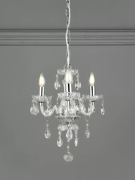 Laura Ashley Harriet Crystal 3 Arm Chandelier Ceiling Light, Clear