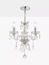 Laura Ashley Harriet Crystal 3 Arm Chandelier Ceiling Light, Clear - thumbnail 3
