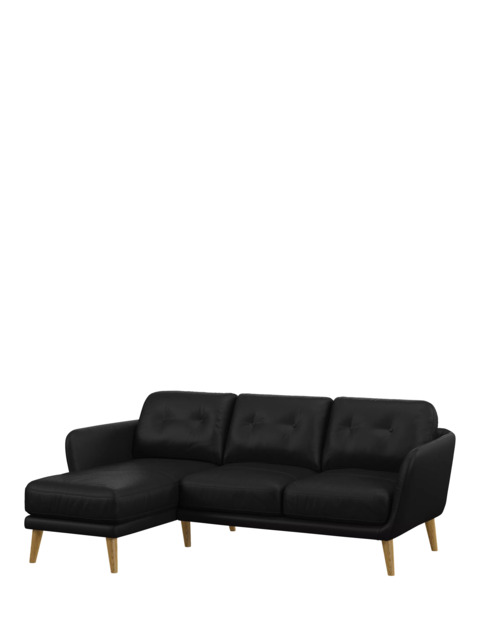 John Lewis Arlo LHF Chaise Leather Sofa, Light Leg - image 1