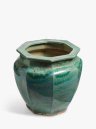 OKA Eldoris Ceramic Planter, 36cm, Antique Green - thumbnail 3