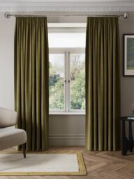 John Lewis Matte Velvet Pair Blackout Lined Pencil Pleat Curtains - thumbnail 2