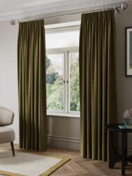 John Lewis Matte Velvet Pair Blackout Lined Pencil Pleat Curtains - thumbnail 3