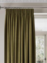 John Lewis Matte Velvet Pair Blackout Lined Pencil Pleat Curtains