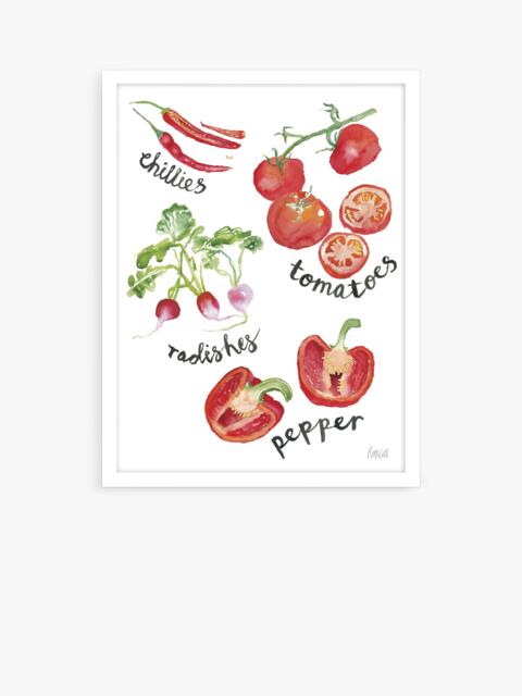 John Lewis Rosie Webb 'Harvest Hues Red' Framed Print, 42 x 32cm, Red/Green - image 1