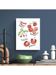 John Lewis Rosie Webb 'Harvest Hues Red' Framed Print, 42 x 32cm, Red/Green - thumbnail 2