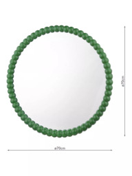 Där Ruan Bobbin Round Wood Frame Wall Mirror, 70cm - thumbnail 3