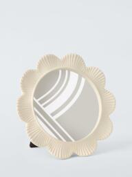 "John Lewis Shell Edge Round Photo Frame, 4 x 4"" (10 x 10cm), Ivory" - thumbnail 1