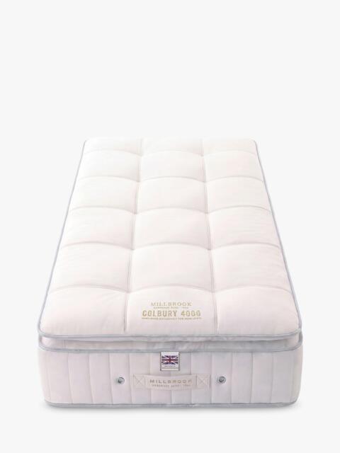 Millbrook Beds Hampshire Collection Colbury 4000 Pillowtop Pocket Spring Mattress, Extra Firm Tension, Single - image 1