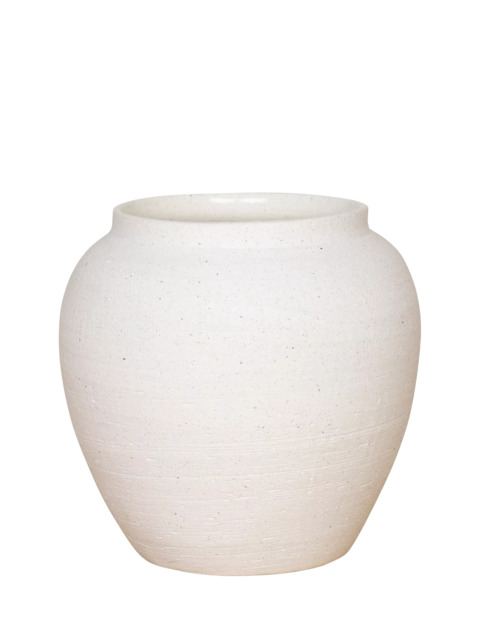 Floralsilk Zen Ceramic Vase, H22cm, White