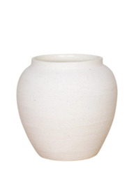 Floralsilk Zen Ceramic Vase, H22cm, White