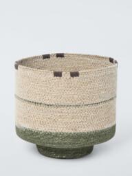 John Lewis Seagrass Stripe Basket, Small, Natural - thumbnail 1