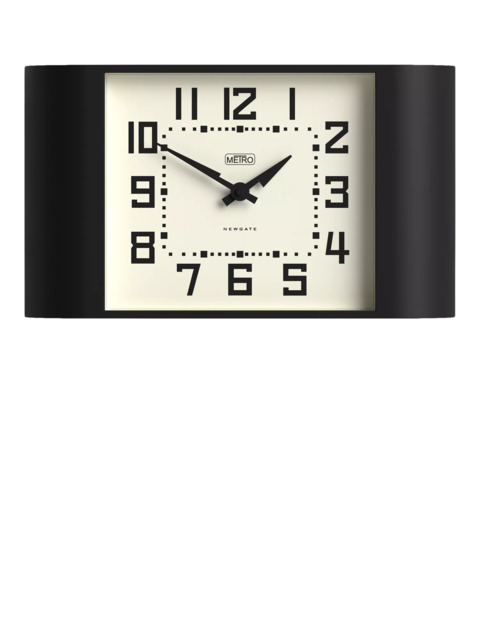 Newgate Clocks Metro Square Dial Analogue Wall Clock, Black - image 1