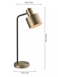 Bay Lighting Giles Desk Lamp, Antique Brass/Black - thumbnail 5