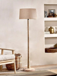 nkuku Sahar Mango Wood Floor Lamp Base, Natural