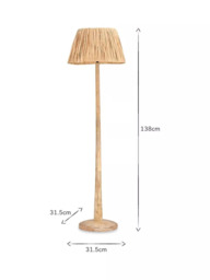 nkuku Sahar Mango Wood Floor Lamp Base, Natural - thumbnail 4
