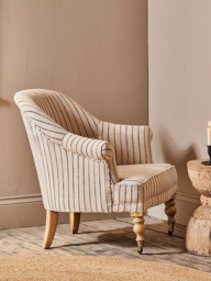 nkuku Sanja Stripe Armchair, Light Leg, Grey - thumbnail 3