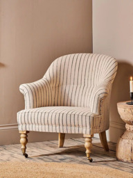nkuku Sanja Stripe Armchair, Light Leg, Grey - thumbnail 5