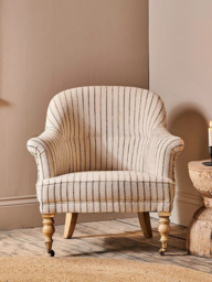 nkuku Sanja Stripe Armchair, Light Leg, Grey - thumbnail 2