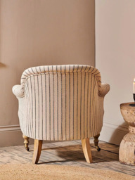 nkuku Sanja Stripe Armchair, Light Leg, Grey - thumbnail 4
